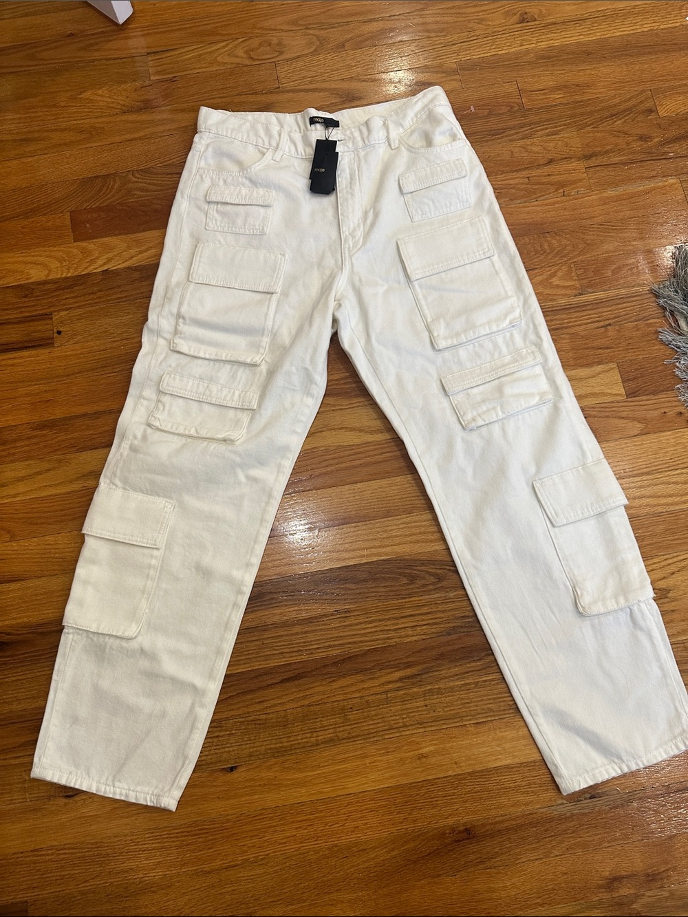 Maje Off-White Multi-Pocket Cargo Jeans - NWT